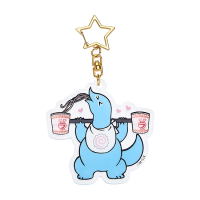 Gal & Dino Glow-in-the-Dark Acrylic Keychain Weightlifting 3