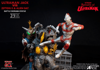 ULTRAMAN 60TH ANNIVERSARY  Ultraman Jack vs Zetton II & Alien Bat Battle scene diorama resin statue 4
