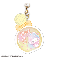 My melody Bithday PUKKURI Clear key holder 3