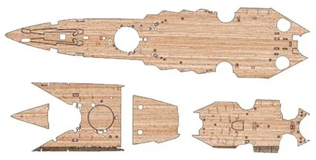 Fujimi [TOKU-39 EX-102] 1/700 Wood Deck Seal for IJN Aircraft Battleship Ise (w/Ship Name Plate) - Kit Accessories