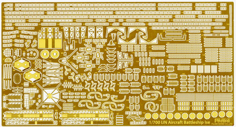 [TOKU-39 EX-2] 1/700 Photo-Etched Parts for IJN Aircraft Battleship Ise (w/2 pieces 25mm Machine Cannan)