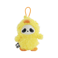 Panda Roll The Zoo In Hands Series Plush Keychain 2