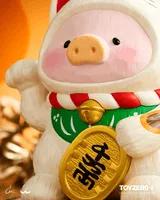 TOYZEROPLUS LuLu the Piggy - 18cm Wood-Carving Maneki Lu (Calico Cat) - LuLu The Piggy - photo 4