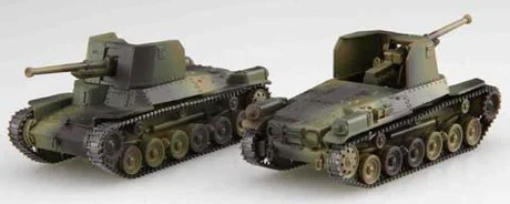 Fujimi [SWA-33 EX-1] 1/76 Type 1 Gun Tank Ho-Ni (Set of 2)Special Version (w/Japanese Infantry) - Scale Kits