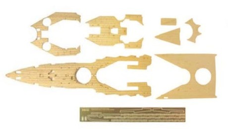 [1/350-No3 EX-102] 1/350 Wood Deck Seal for IJN Aircraft Battleship Ise (w/Ship Name Plate)