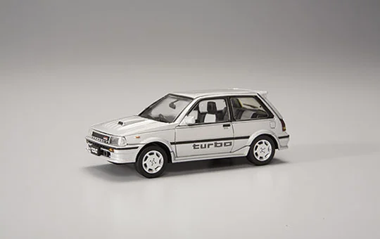 Aoshima DIECAST MODEL CAR: 1/43 EP71 STARLET 1300 TURBO-S EARLY Ver. ['86] (SILVER) (TOYOTA) - Scale Kits