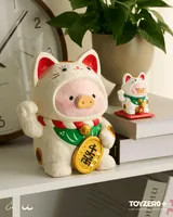 TOYZEROPLUS LuLu the Piggy - 18cm Wood-Carving Maneki Lu (Calico Cat) - LuLu The Piggy - photo 8