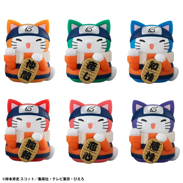 MegaHouse MEGA CAT PROJECT NARUTO Nyaruto！ Colorful FORTUNE CAT (6pc per box) - NARUTO