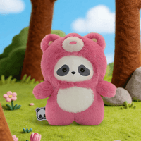 Panda Roll The Zoo In Hands Series Plush Keychain 8