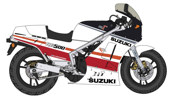 1/12 SUZUKI RG500Γ LATE VERSION RED/WHITE COLOR