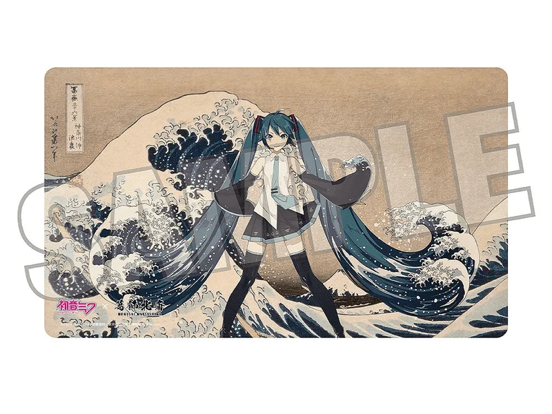 Presence CO., LTD. Hatsune Miku x Katsushika Hokusai iXima Desk Mat The Great Wave off Kanagawa - Hatsune Miku