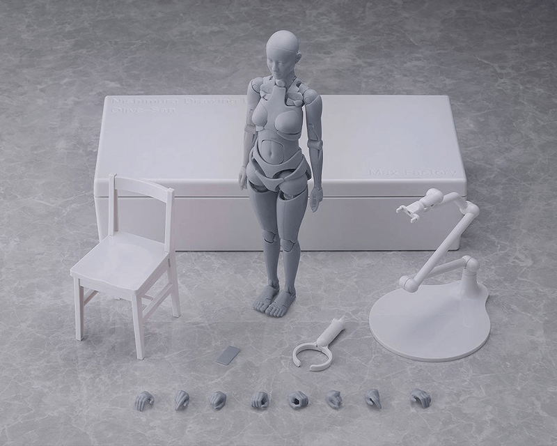 Nishimura Style Drawing Doll Olive Gray