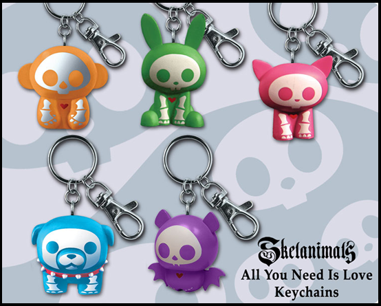 Skelanimals PVC Keychain - Green Jack (Rabbit)
