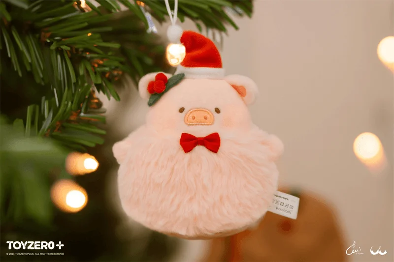 TOYZEROPLUS LuLu the Piggy Christmas - Lovely Snowball Lu Plush Keychain (Pink ver.) - LuLu The Piggy
