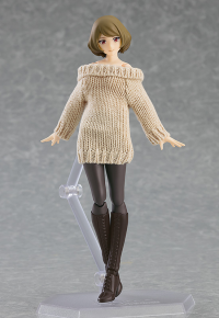 figma Styles Off-the-Shoulder Sweater Dress (Pink Beige) 4