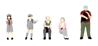 1/80 Scale super minifigure series12 That Day's Bus Stop Set 2 1