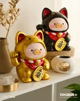 TOYZEROPLUS LuLu the Piggy - 18cm Wood-Carving Maneki Lu (Golden Cat) - LuLu The Piggy - photo 8