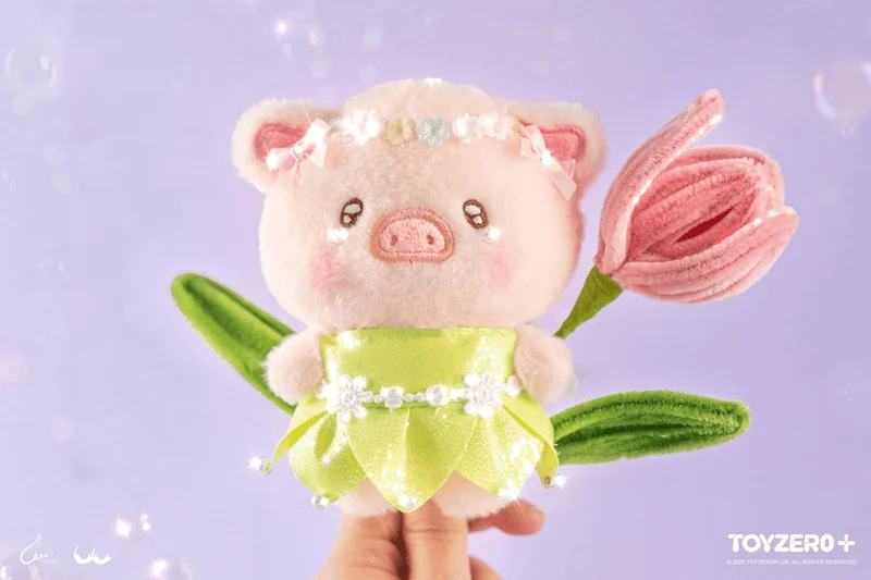 TOYZEROPLUS LuLu the Piggy LuLuLand - Flower Fiary Lu Plush Keychain - LuLu The Piggy