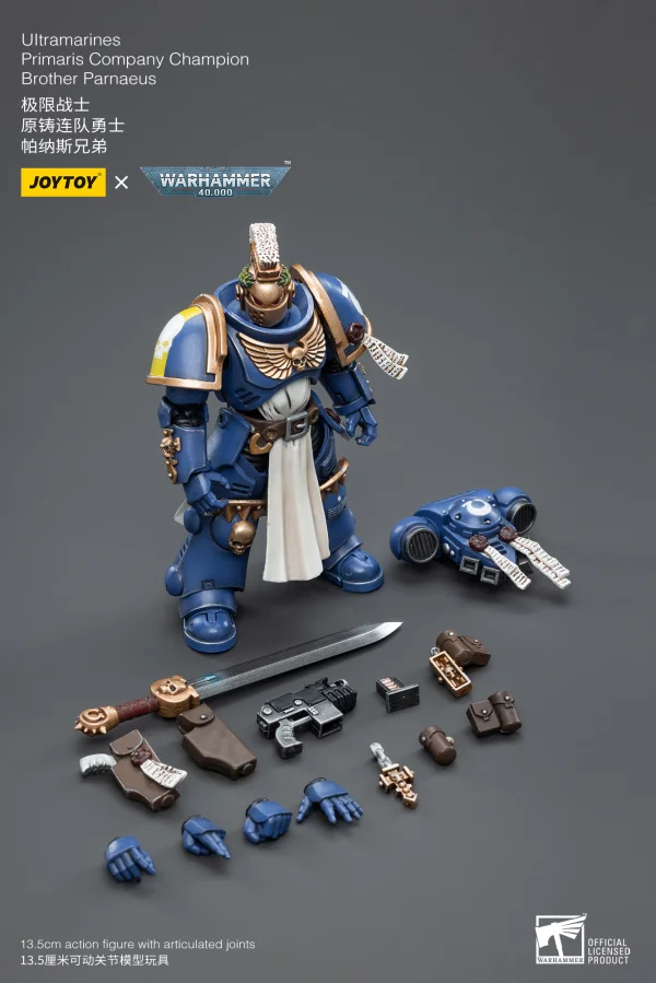JOYTOY Ultramarines Primaris Company Champion Brother Parnaeus - Warhammer 40K