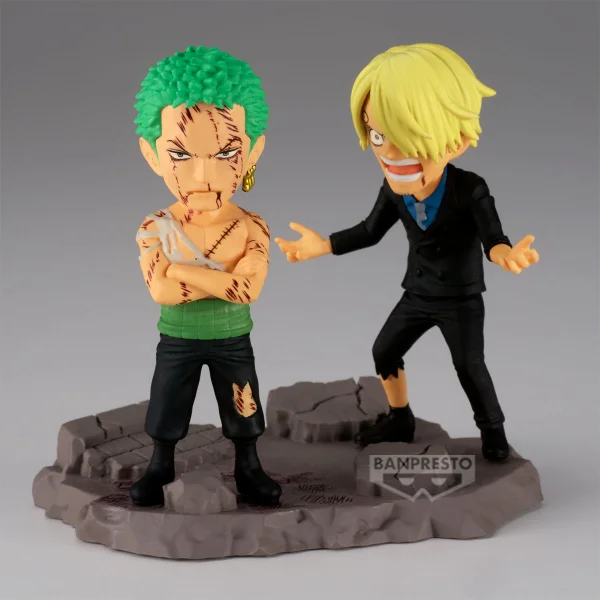 BANDAI Roronoa Zoro & Sanji "…NOTHING...AT ALL!!!!"  "One Piece", Banpresto World Collectable Figure Log Stories - ONE PIECE