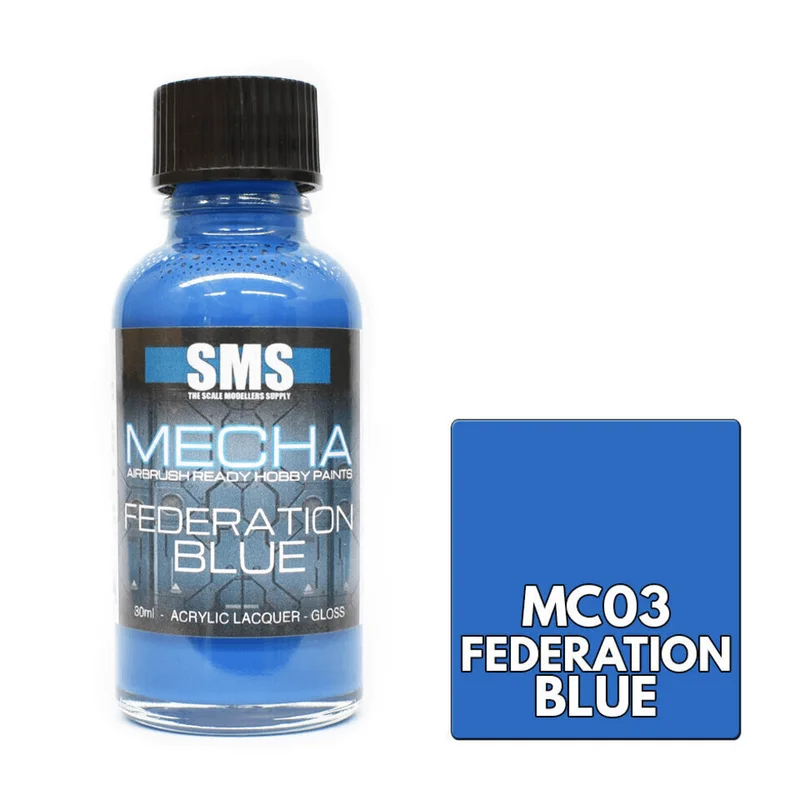 The Scale Modellers Supply (SMS) Mecha Colour FEDERATION BLUE 30ml - Paints