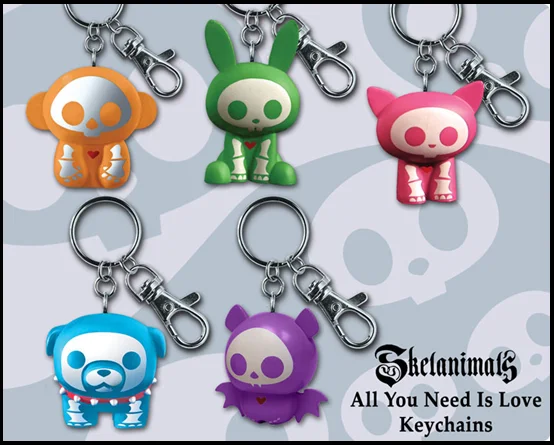 Toynami Skelanimals PVC Keychain - Orange Marcy (Monkey) - Skelanimals