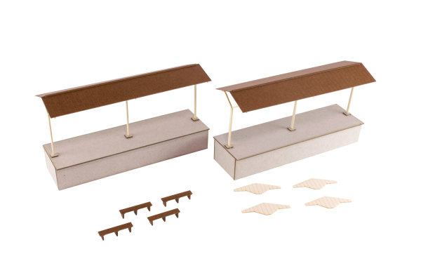 1/80 Scale Paper kit Town Corner Accessory Series Local type island platform Extension set B（Shed）