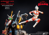 ULTRAMAN 60TH ANNIVERSARY  Ultraman Jack vs Zetton II & Alien Bat Battle scene diorama resin statue 6