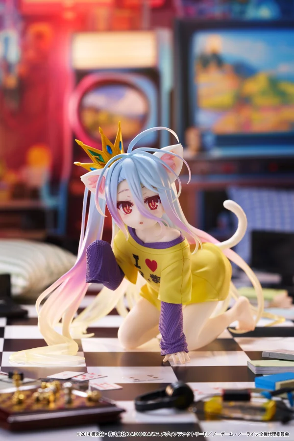 TAITO No Game No Life Desktop Cute Figure - Shiro (Cat Ear T-Shirt Ver.) - No Game No Life