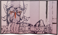 Mononoke Mini Folding Screen Ink Painting Medicine Seller 3