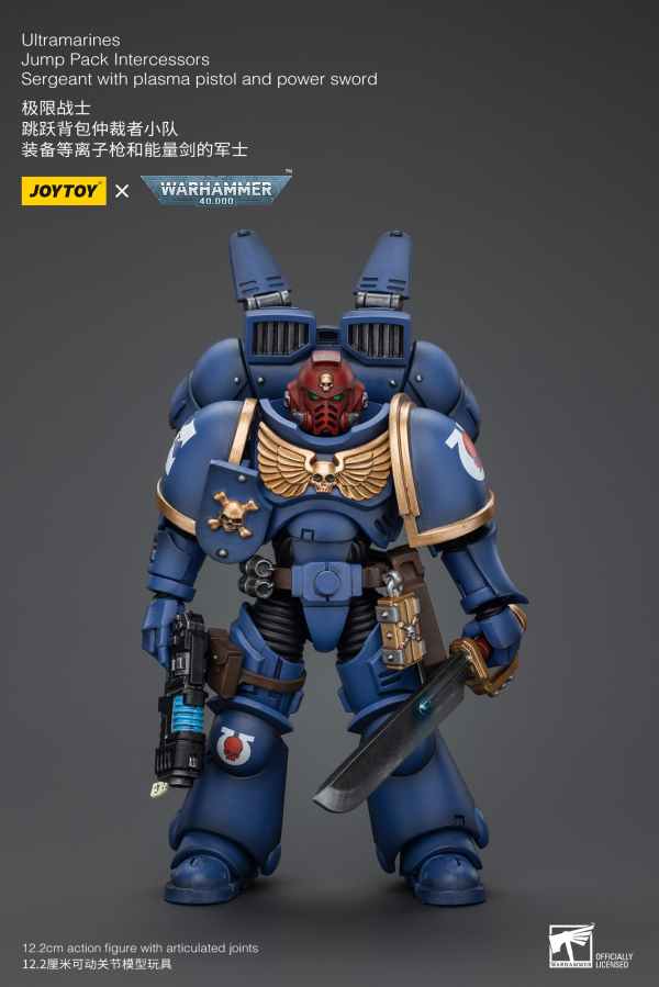 Ultramarines Jump Pack Intercessors Sergeant With Plasma Pistol And Power Sword