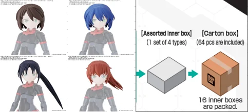 BANDAI HOBBY 30MS OPTION HAIR STYLE PARTS Vol.2 All 4 TYPES - 30 Minutes Sisters (30MS)