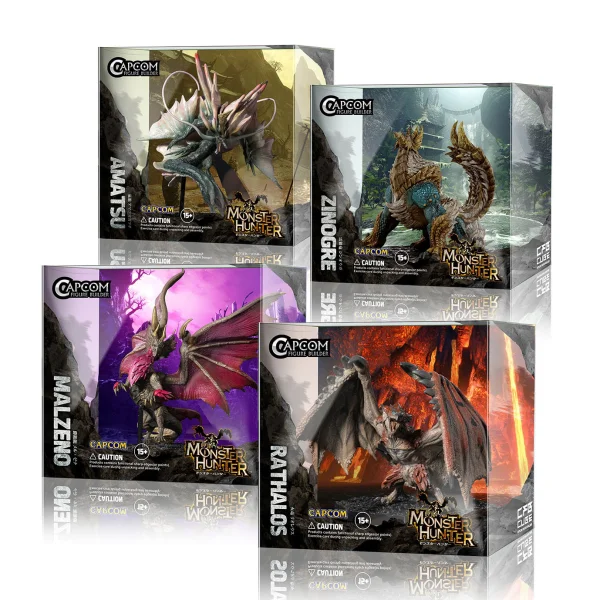 CAPCOM CAPCOM FIGURE BUILDER CUBE MONSTER HUNTER (Rathalos/Zinogre/ Malzeno/Amatsu) (Box of 4) - Monster Hunter