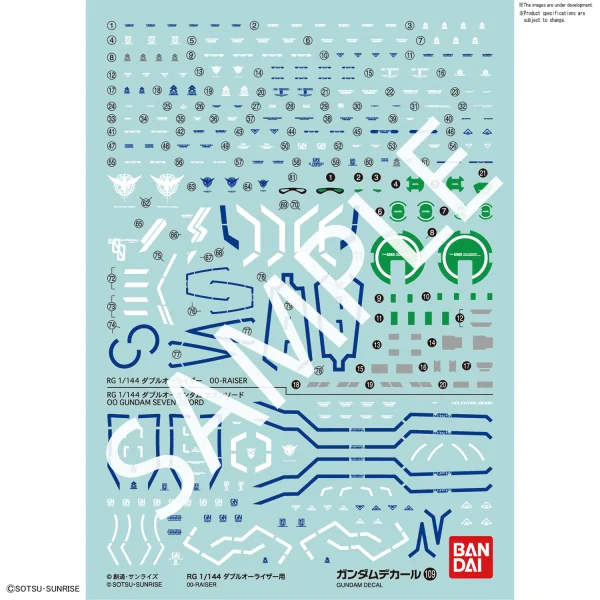 BANDAI HOBBY Gundam Decal 109 - RG 1/144 OO-Raiser - Kit Accessories