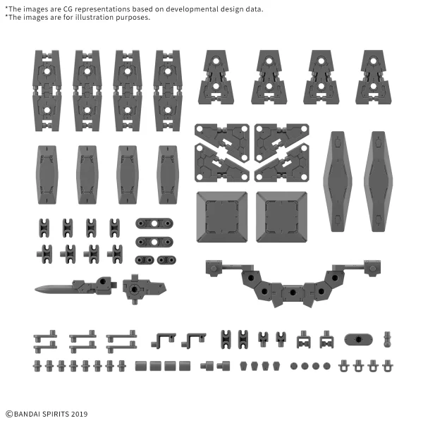 BANDAI HOBBY 30MM 1/144 OPTION PARTS SET 19 (MULTI SHIELD) - 30 Minutes Missions (30MM)