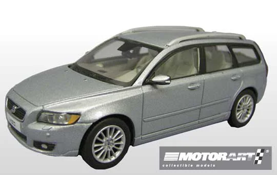 Aoshima MOTORART DIECAST MINIATURE CAR: 1/43 1/43 Volvo V50 Electric Silver - Scale Kits