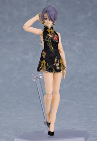 figma Female Body (Mika) with Mini Skirt Chinese Dress Outfit (Black) 3