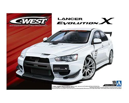 Aoshima TUNED CAR #19 - 1/24 C-WEST CZ4A LANCER EVOLUTION â…© '07 (MITSUBISHI) - Scale Kits