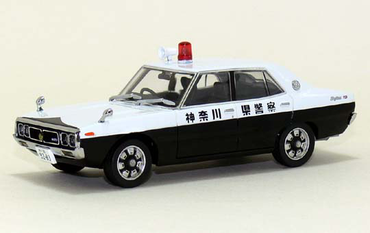 DIECAST MODEL CAR: 1/43 GC110 YONMERI SKYLINE 2000GT EARLY Ver. PATROL CAR KANAGAWA POLICE
