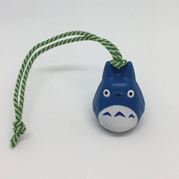 Blue Totoro Bell Keychain