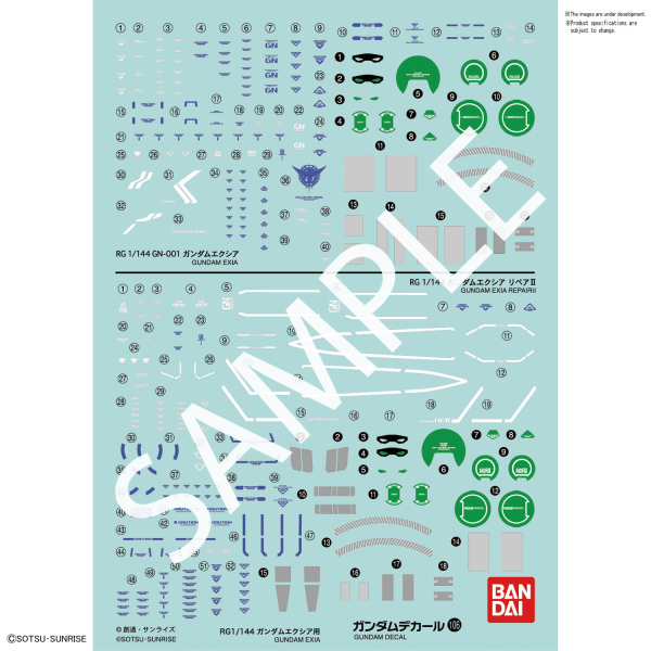 Gundam Decal 106 - RG 1/144 Gundam Exia