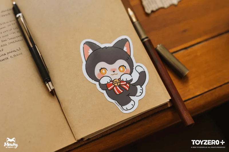 TOYZEROPLUS Moffy's - Mewky Sticker (Black Cat - Standing) - Mewky