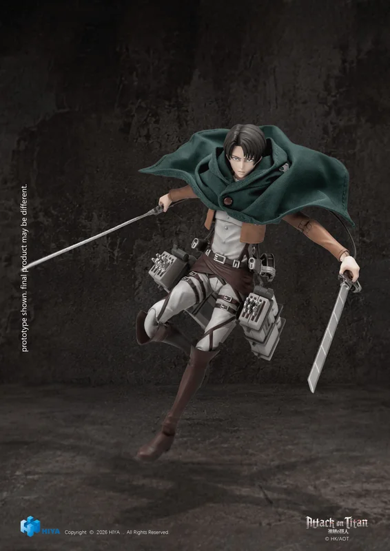 HIYA TOYS HIYA Exquisite Basic Series 1/12 5.7 Inch Attack on Titan 1-3 Levi Ackerman Action Figure - Attack on Titan