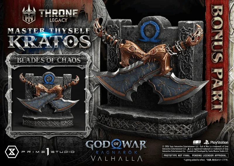 Prime 1 Studio Throne Legacy God of War: Ragnarok Master Thyself Kratos Bonus Version 			 - God Of War