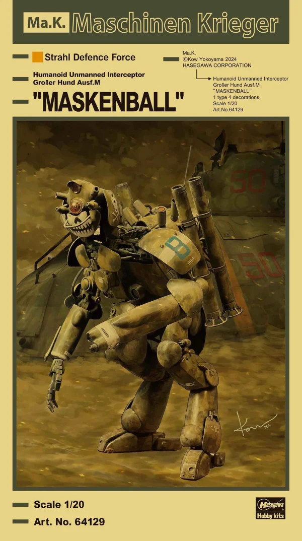 Hasegawa (Maschinen Krieger) 1/20  Humanoid Unmanned Interceptor Großer Hund Ausf.M "MASKENBALL" - Maschinen Krieger