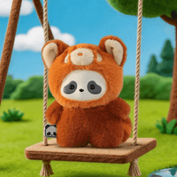 Panda Roll The Zoo In Hands Series Plush Keychain 11
