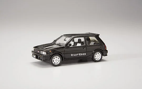 Aoshima DIECAST MODEL CAR: 1/43 EP71 STARLET 1300 TURBO S EARLY Ver. ['86] (BLACK METALLIC) (TOYOTA) - Scale Kits