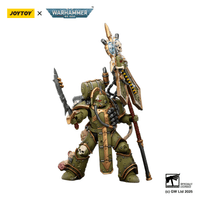 Death Guard Plague Marine Icon bearer with Boltgun and Plague knife 17
