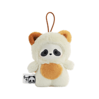 Panda Roll The Zoo In Hands Series Plush Keychain 7