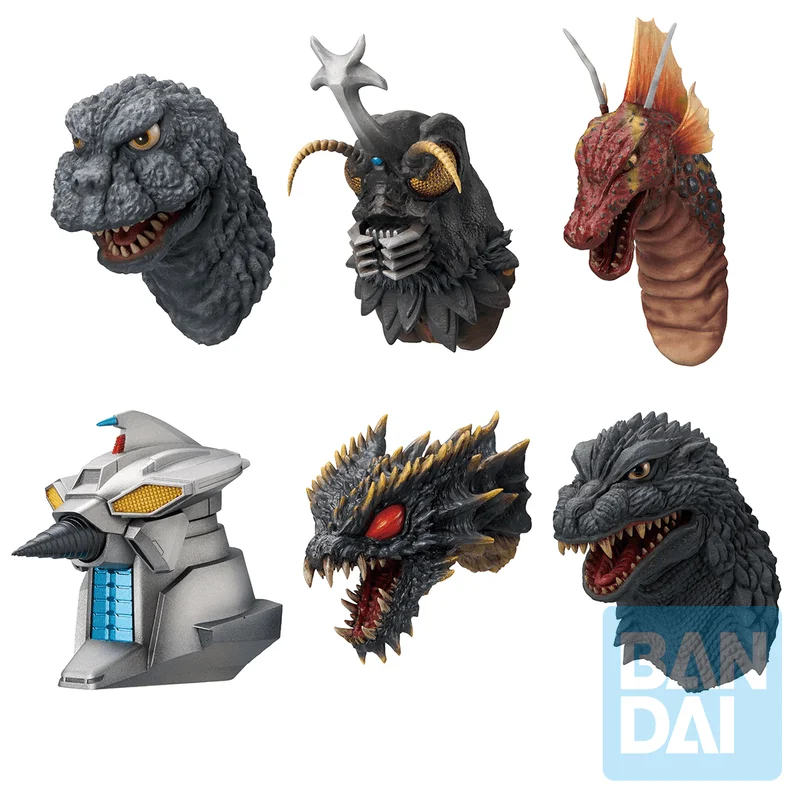 BANDAI Godzilla Monster Head Magnet (The Biography of The Most Terrifying Monster King) (Box/6) - Godzilla